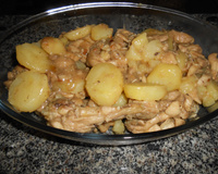 Frango assado com creme de cebola e shoyu