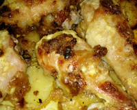 Frango assado com creme de cebola e maionese