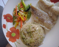 Arroz com brócolis e bacon