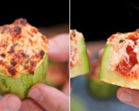 Faço essa abobrinha recheada na airfryer há 3 anos e se tornou o prato preferido do meu marido