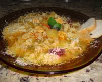 Sopa de legumes com frango e macarrão