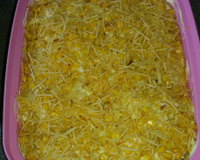 Torta gelada de frango com batata palha