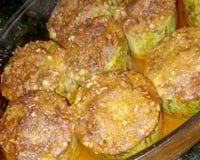 Abobrinha recheada com carne moída