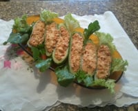 Abobrinha recheada com frango (Zapalito)