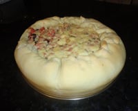 Torta aberta de presunto e queijo