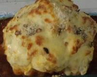 Couve-flor recheada com presunto e queijo