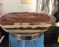 Pavê de chocolate preto e chocolate branco