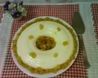 Manjar de coco com calda de abacaxi