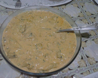 Tirinhas de frango ao molho de alho-poró