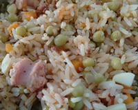 Arroz com linguiça de frango