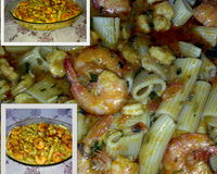 Macarrão x moqueca de camarão