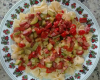 Macarrão com abobrinha e calabresa