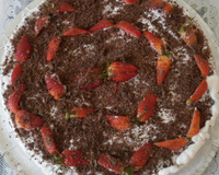 Bolo de chocolate e morango com Twix