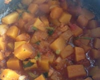 Abóbora refogada com bacon