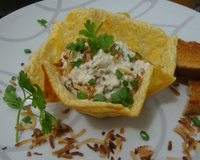 Patê de ricota ao crocante de coco