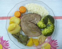 Picanha de forno com legumes