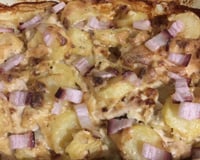 Peito de frango com creme de cebola