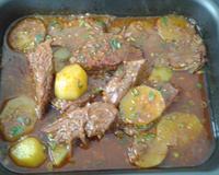 Maminha assada com batatas