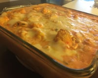 Trilha ao molho de camarão com provolone