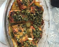 Salmão com molho de alcaparras