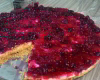Cheesecake com cobertura de framboesa
