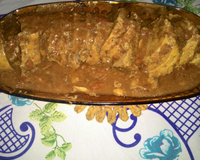 Lagarto assado na pressão com batatas