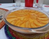 Creme de pêssego com gelatina