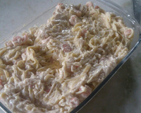 Macarrão ao molho branco com camarão