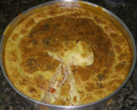 Torta de liquidificador com queijo e presunto