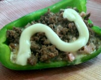 Pimentão recheado com carne moída