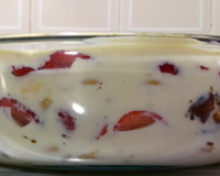 Pavê de morango com sonho de valsa