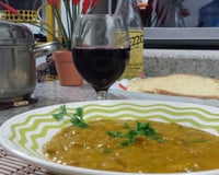 Sopa creme de abóbora cabotiá com carne