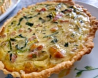 Quiche de alho poró com bacon