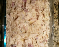 Macarrão ao molho branco com frango