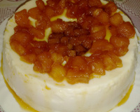 Manjar de coco com calda de abacaxi