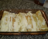 Panquecas de frango ao molho branco