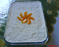 Pavê de pêssego com chantilly