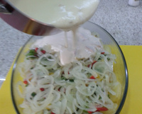 Bacalhau com requeijão e bacon