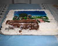 Bolo de aniversário com papel de arroz