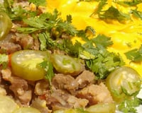 Carne de sol com purê de abóbora