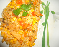Arroz com carne de porco