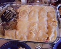 Lasanha de frango ao molho branco com presunto