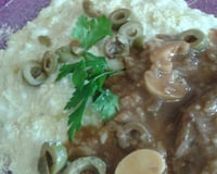 Risoto de alho poró com queijo brie