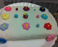 Bolo de aniversário de pêssego