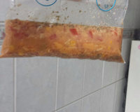 Omelete no saco plástico