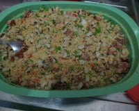 Farofa de feijão com linguiça