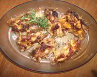 Coxa de frango recheada assada