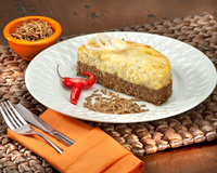 Quiche de alho-poró com queijo branco