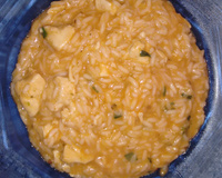 Risoto de frango com queijo