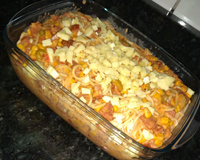 Macarrão cremoso com calabresa